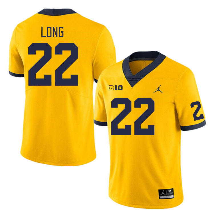 Michigan Wolverines #22 David Long College Football Jerseys Stitched Sale-Maize